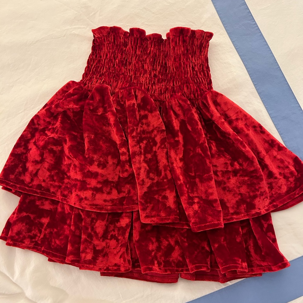 Red mini skirt